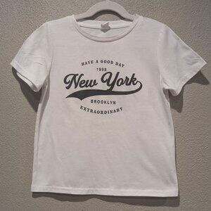 SHEIN Girls White “New York” Graphic T-Shirt | Size 7